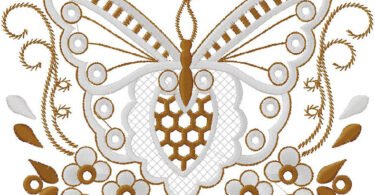 Butterfly machine embroidery design 