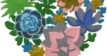 Floral Heart embroidery design