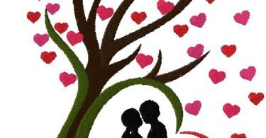 Lovely Couple machine embroidery design