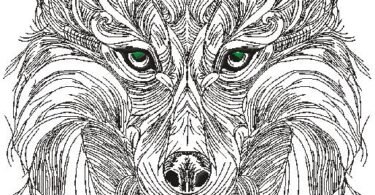 Wolf machine embroidery design 