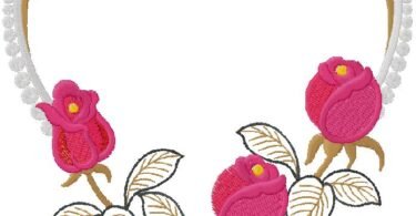 floral Heart machine embroidery design 