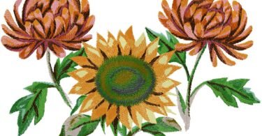 flowers machine embroidery design