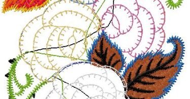 leaves embroidery design