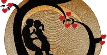 Lovely Couple embroidery design