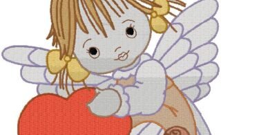 Angel embroidery design