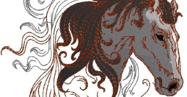 Horse embroidery design