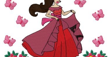 cute princess embroidery design