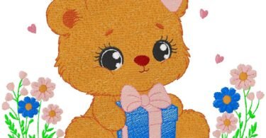 cute Teddy embroidery design