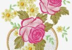 Foral machine embroidery design