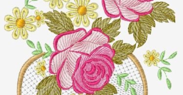 Foral machine embroidery design