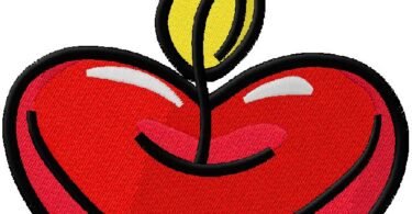 Red Candle embroidery design