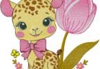 cute baby Giraffe machine embroidery design