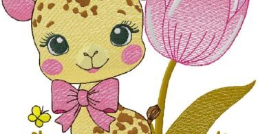 cute baby Giraffe machine embroidery design
