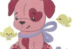 cute puppy embroidery design