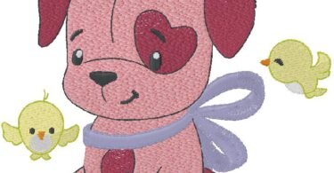 cute puppy embroidery design