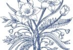 floral machine embroidery design