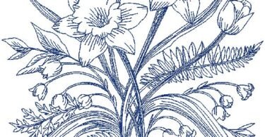 floral machine embroidery design