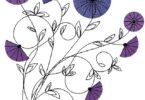Violet Flower Embroidery Design