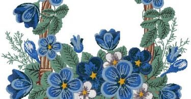 basket of flowers Embroidery Design