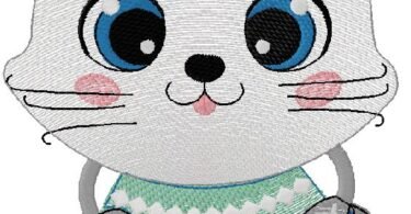 cute cat embroidery design