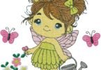 little fairy girl embroidery design