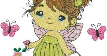 little fairy girl embroidery design