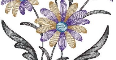 wonderful flowers embroidery design