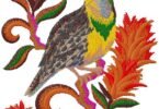 Vibrant Tropical Bird Embroidery Design