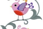 Cute Floral Birds Embroidery Design
