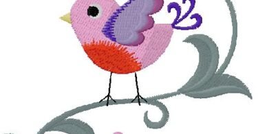 Cute Floral Birds Embroidery Design