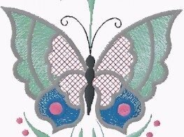 Elegant Butterfly and Rose Embroidery Design
