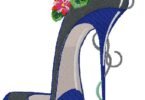 Elegant Floral High Heel Embroidery Design