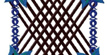 Elegant Floral Lattice Embroidery Design