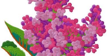 Elegant Lilac Flower Embroidery Design