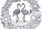 Flamingo Wreath Embroidery Design