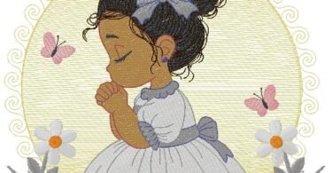 Little Prayer Girl Embroidery Design