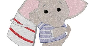 Little Sailor Elephant Embroidery Design