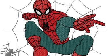 Spider-Man Action Web Embroidery Design