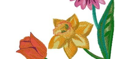 Spring Floral Trio Embroidery Design