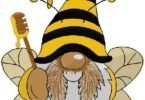 Sweet Honey Bee Gnome Embroidery Design