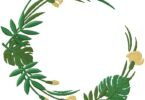 Tropical Floral Wreath Embroidery Design