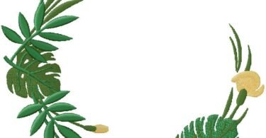 Tropical Floral Wreath Embroidery Design