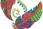Vibrant Paisley Feather Symphony Embroidery Design