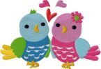 Cute Love Birds Embroidery Design