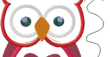 Cute Love Owl Embroidery Design