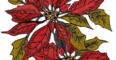 Elegant Poinsettia Floral Embroidery Design