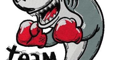 Fierce Shark Boxing Embroidery Design – “Shark Team”