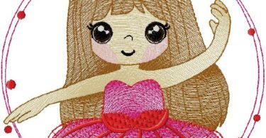 Little Princess Ballerina Embroidery Design
