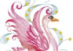 Magical Swan Starry Embroidery Design