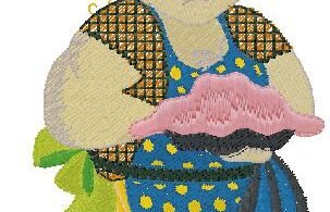 Vintage Baker Girl Embroidery Design